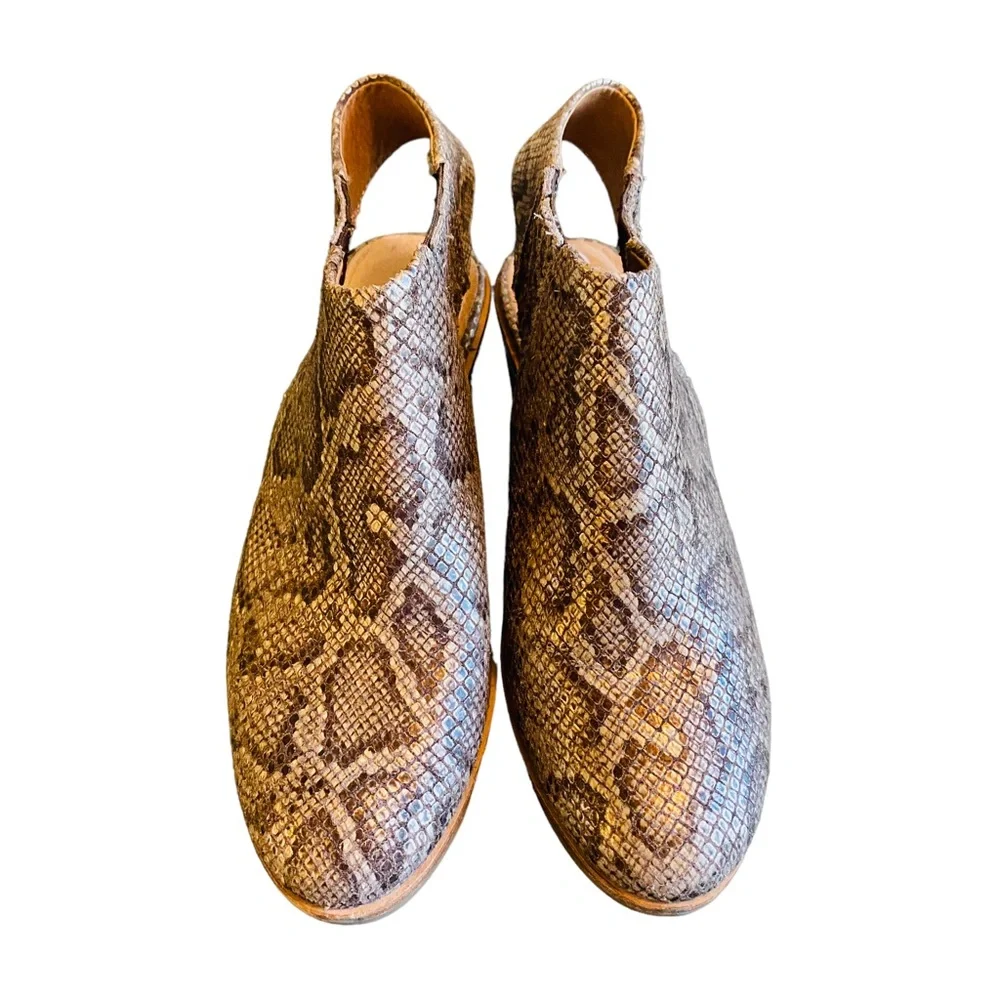 Gentle Souls Boots Ankle Harlie Python Sling Back 6 - Picture 4 of 8